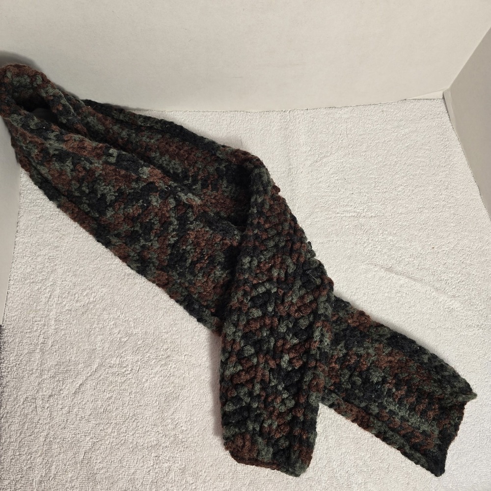 Hand Made‎ Cable Knit Scarf Unisex One Size Multicolor 54x5